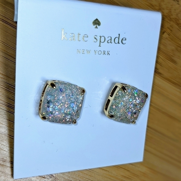 Kate Spade Glitter Opal Square Stud Earrings NWT - Picture 5 of 7